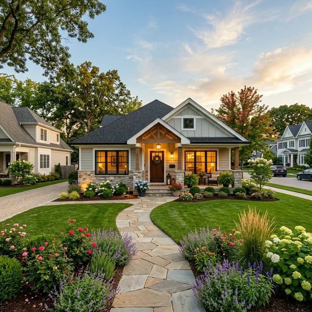 Family buying a home